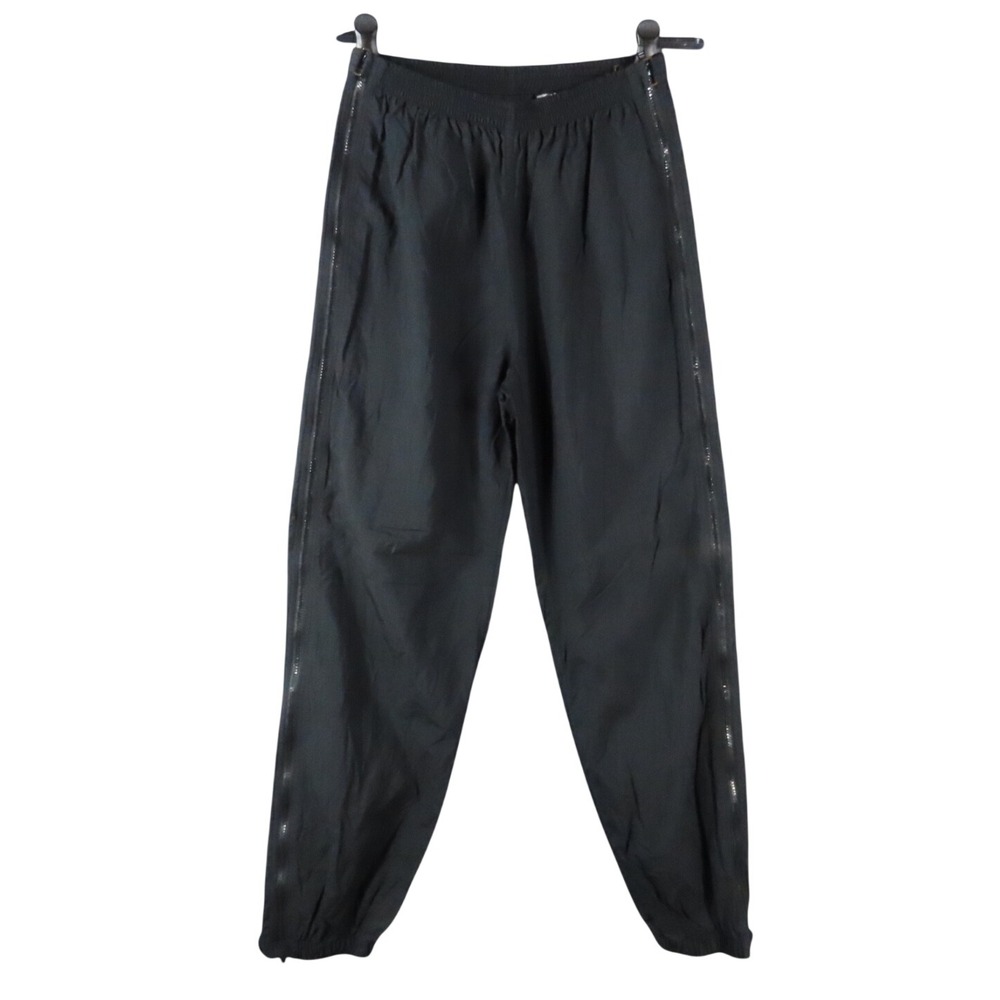 Helly Hansen Europa BLACK PARACHUTE TRACK PANTS Full Zippers Down Both Sides M